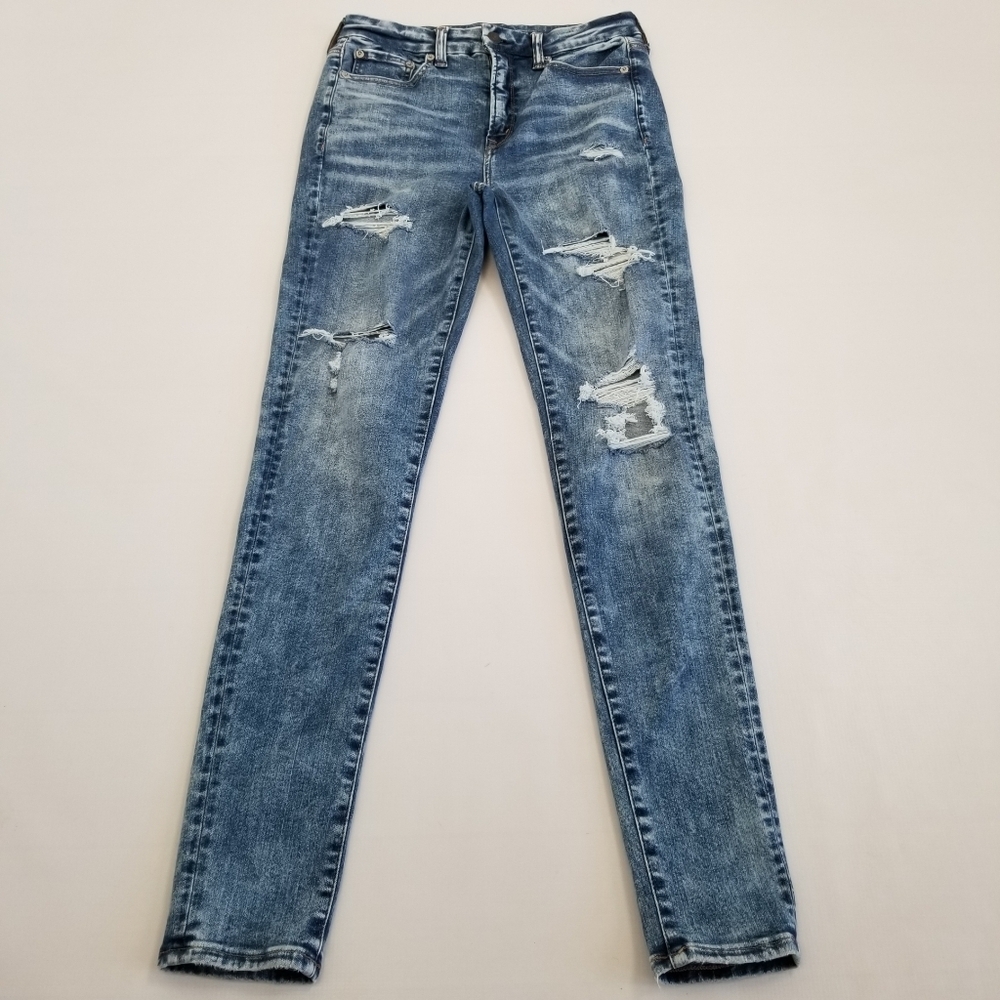 American Eagle Luxe Super Hi Rise Jeggings Size 8 Long